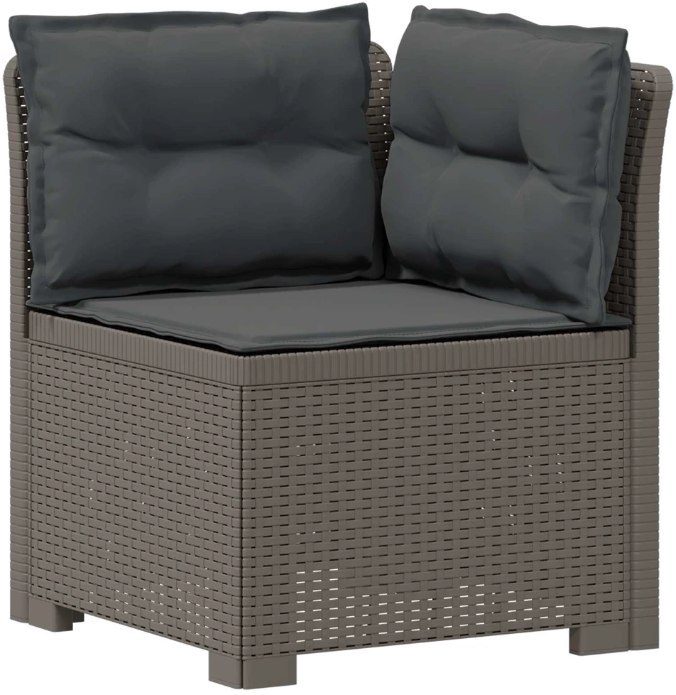 3-vietė sodo sofa su pagalvėlėmis, Rattan išvaizda PP