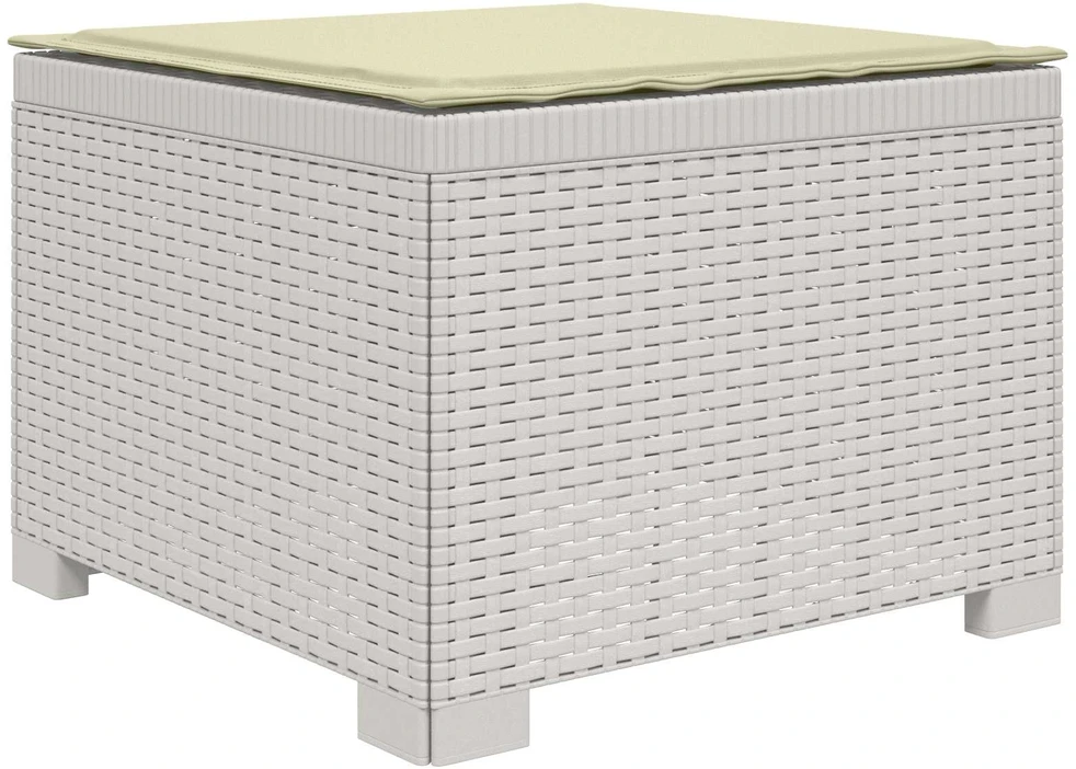 3-vietė sodo sofa su pagalvėlėmis, Rattan išvaizda PP Balta