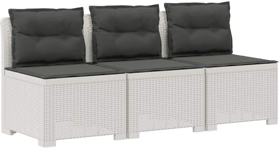 3-vietė sodo sofa su pagalvėlėmis, Rattan išvaizda 3 vietos PP