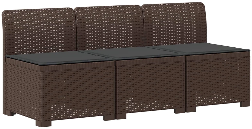 3-vietė sodo sofa su pagalvėlėmis, Rattan išvaizda PP Ruda