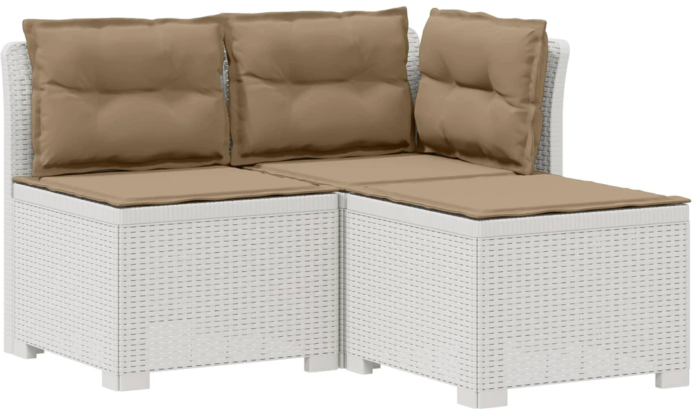 3-vietė sodo sofa su pagalvėlėmis, Rattan išvaizda 3 vietos PP