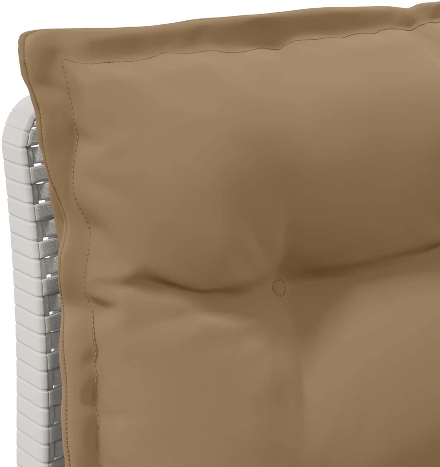 3-vietė sodo sofa su pagalvėlėmis, Rattan išvaizda PP Balta