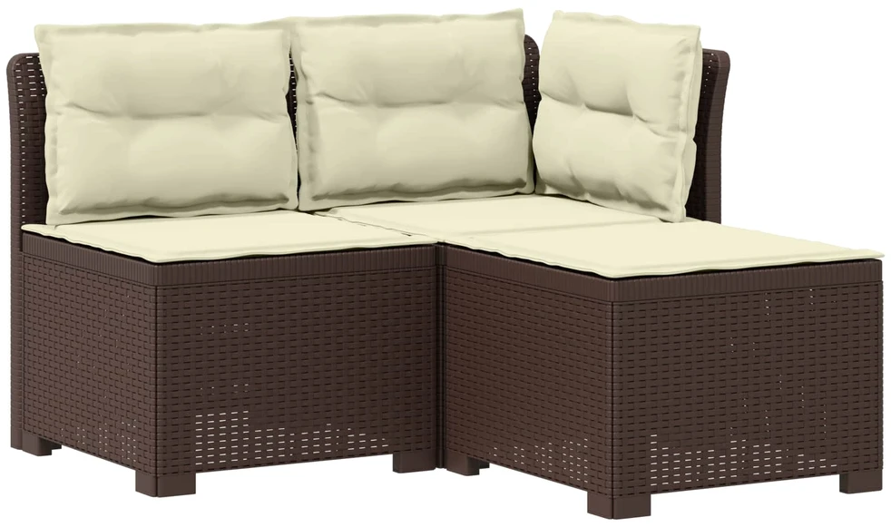 3-vietė sodo sofa su pagalvėlėmis, Rattan išvaizda PP Ruda