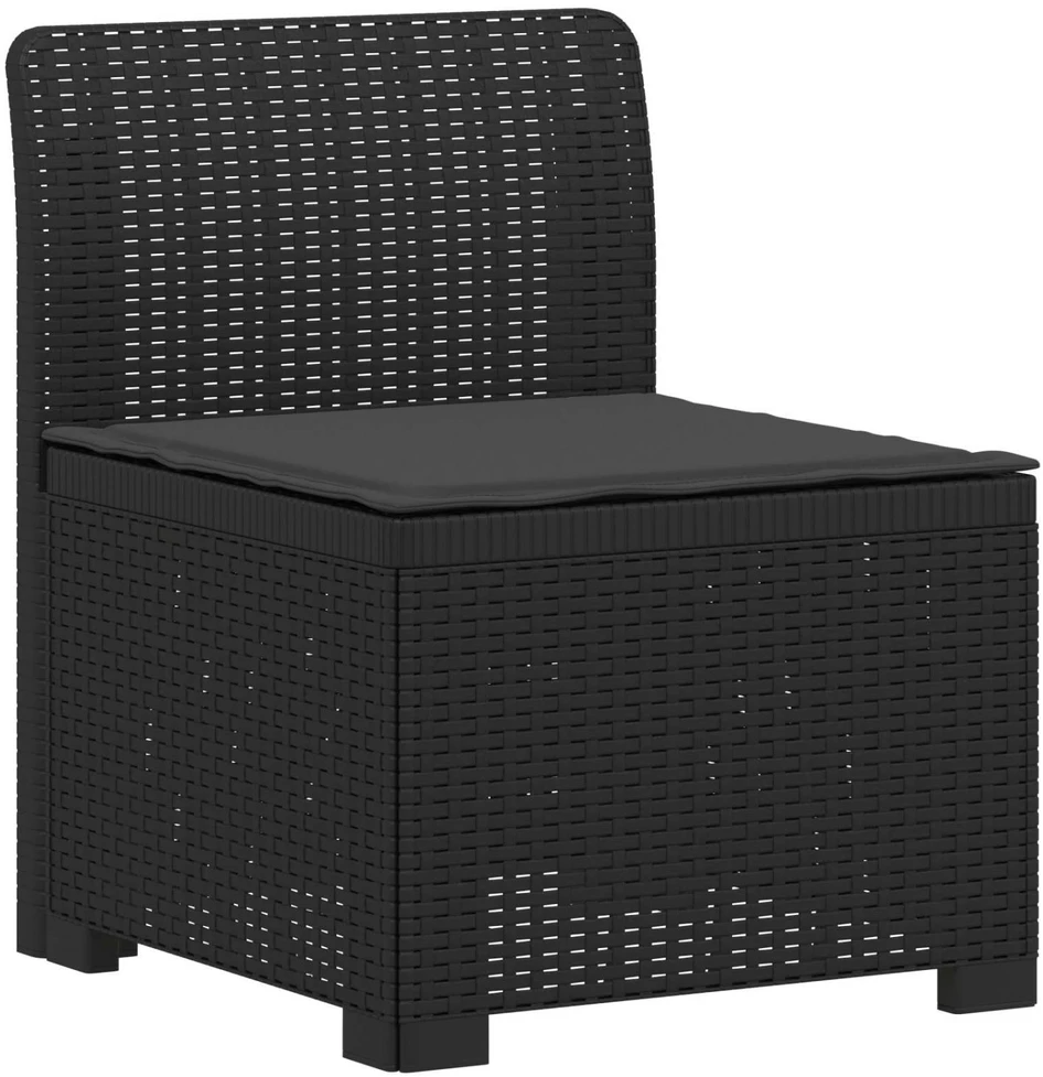 3-vietė sodo sofa su pagalvėlėmis, Rattan išvaizda PP Antracito
