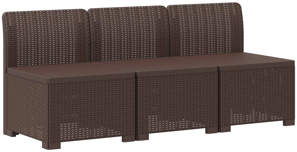 3-vietė sodo sofa su pagalvėlėmis, Rattan išvaizda PP Ruda