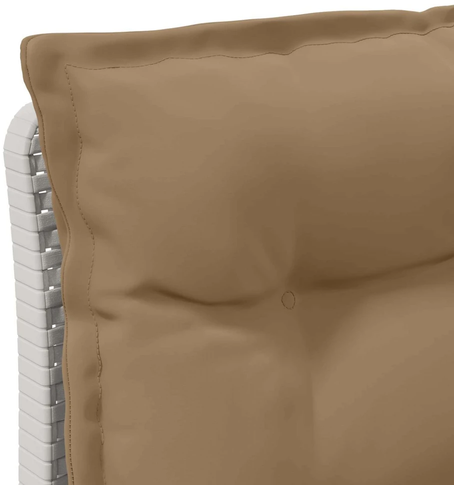 3-vietė sodo sofa su pagalvėlėmis, Rattan išvaizda PP Balta
