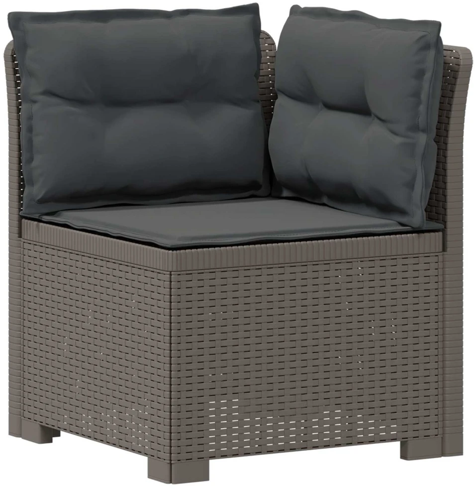 3-vietė sodo sofa su pagalvėlėmis, Rattan išvaizda PP