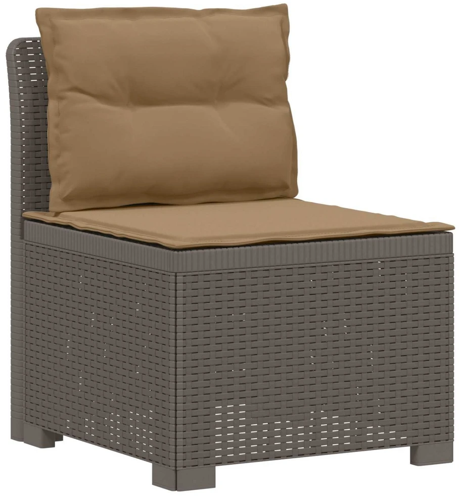 3-vietė sodo sofa su pagalvėlėmis, Rattan išvaizda PP