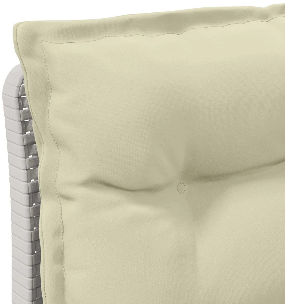 3-vietė sodo sofa su pagalvėlėmis, Rattan išvaizda PP Balta