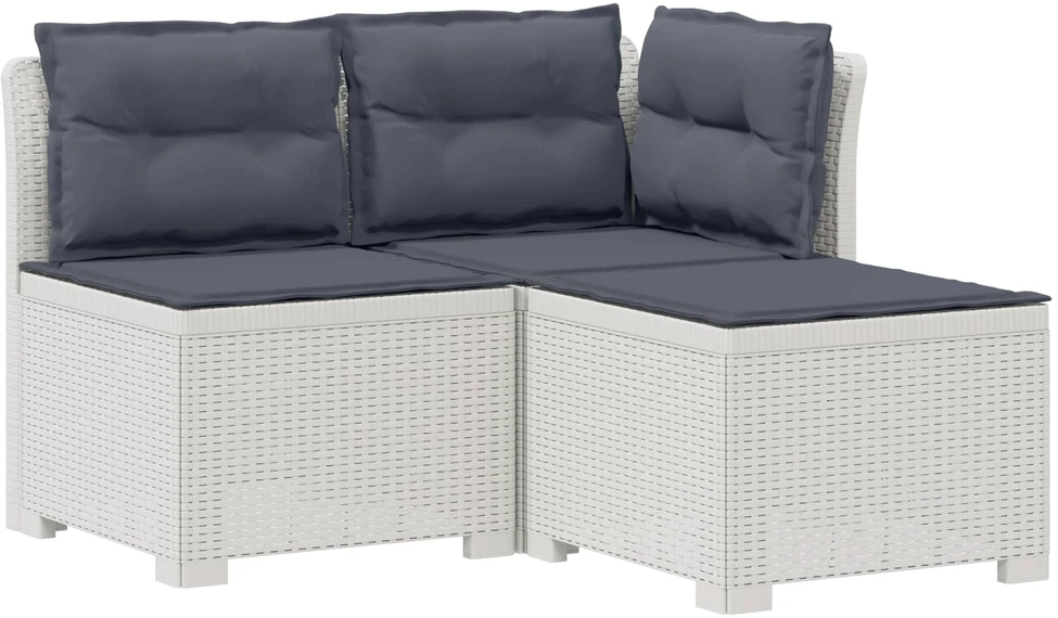 3-vietė sodo sofa su pagalvėlėmis, Rattan išvaizda 3 vietos PP