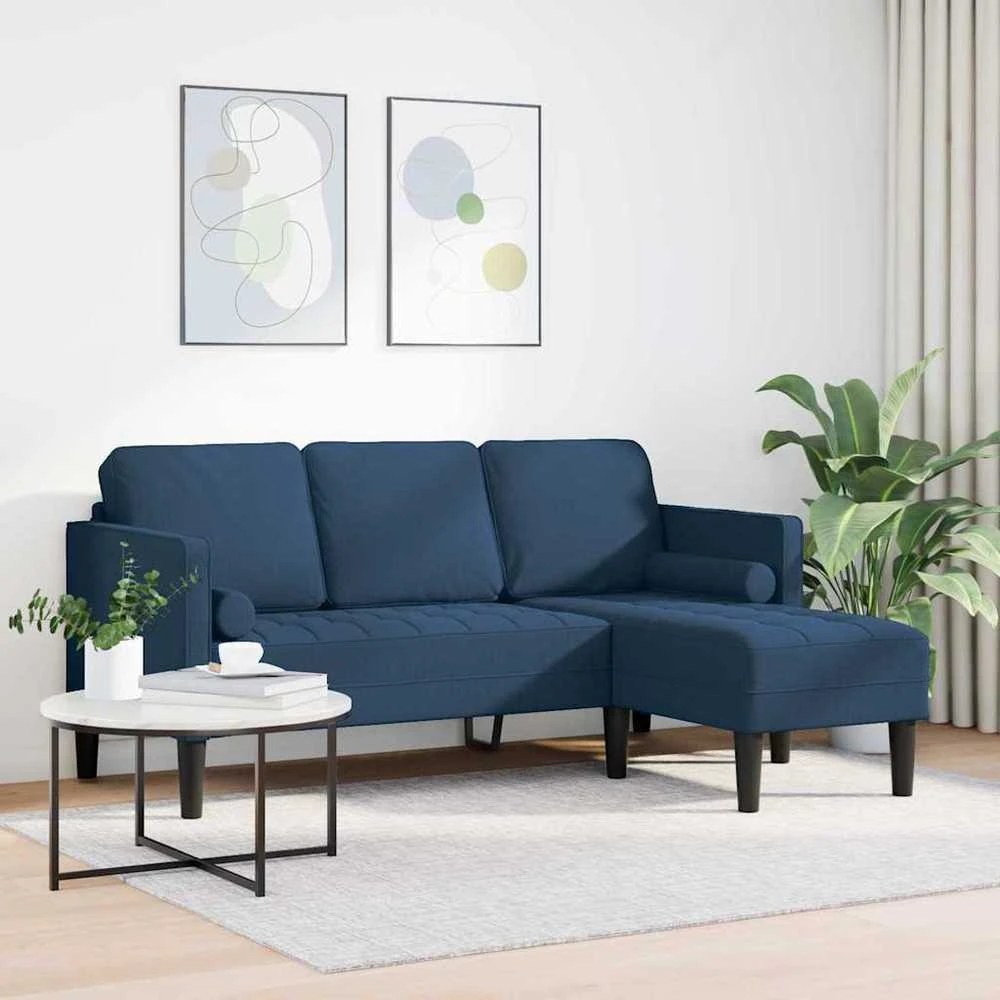Sofa Sofos komplektas su pagalve Mėlyna Poliesteris