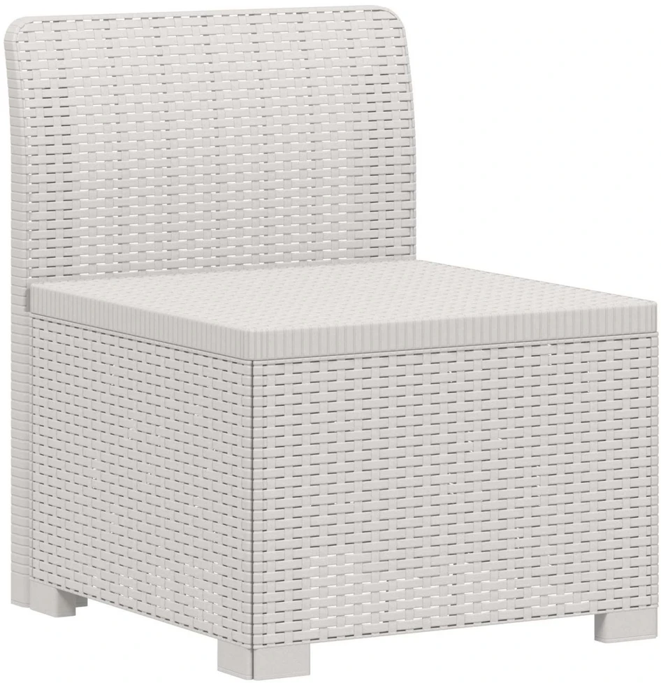 3- vietis Sodas Sofas Ratanas PP Balta