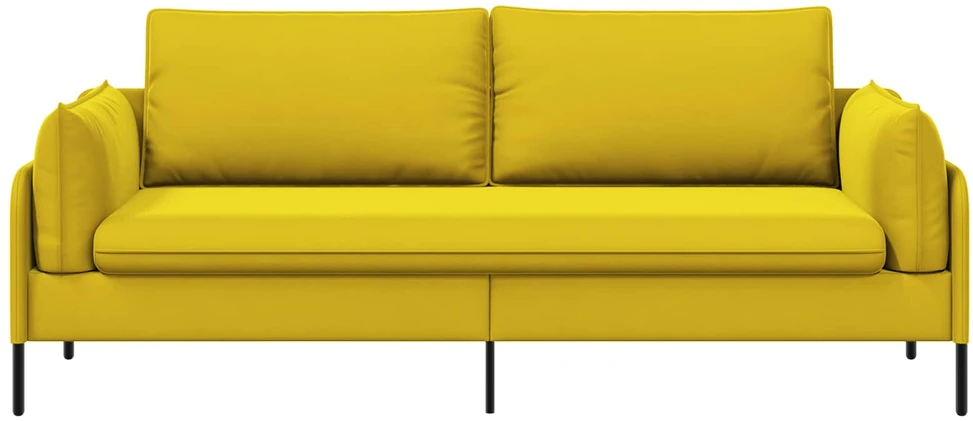 3-Vietis Sofa 3 vietos Geltona 222 x 81 x 89 cm Aksomas
