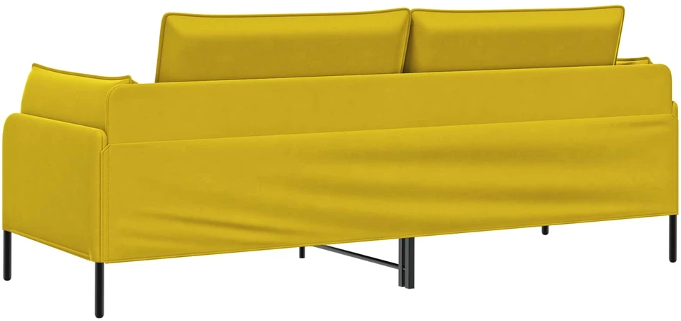 3-Vietis Sofa 3 vietos Geltona 222 x 81 x 89 cm Aksomas