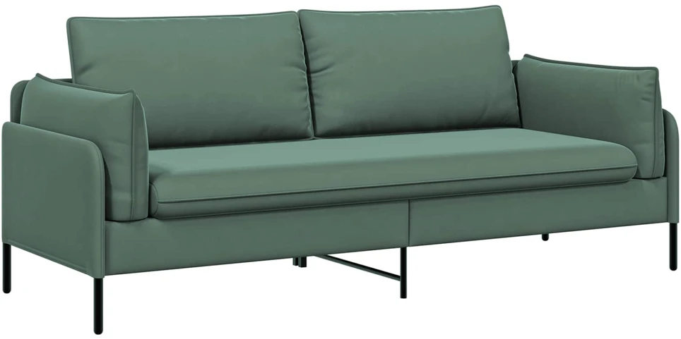 3-Vietis Sofa 3 vietos Jūrinė žalia 222 x 81 x 89 cm Aksomas