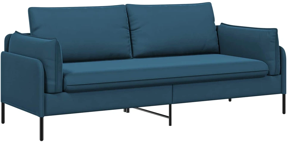3-Vietis Sofa 3 vietos Mėlyna 222 x 81 x 89 cm Aksomas