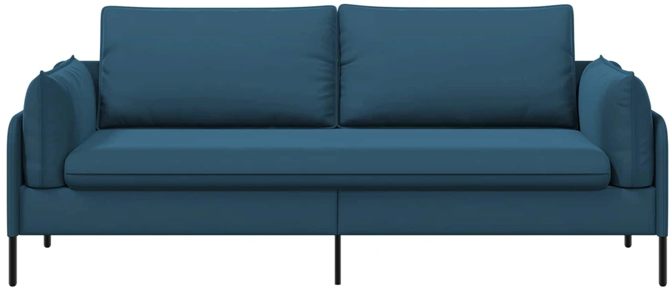 3-Vietis Sofa 3 vietos Mėlyna 222 x 81 x 89 cm Aksomas