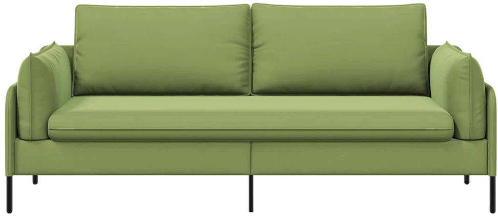 3-Vietis Sofa 3 vietos Šviesiai žalia 222 x 81 x 89 cm Aksomas