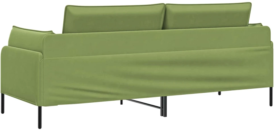3-Vietis Sofa 3 vietos Šviesiai žalia 222 x 81 x 89 cm Aksomas