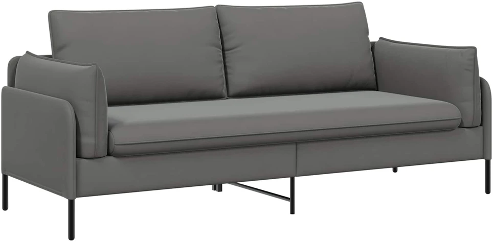 3-Vietis Sofa 3 vietos Tamsiai pilka 222 x 81 x 89 cm Aksomas