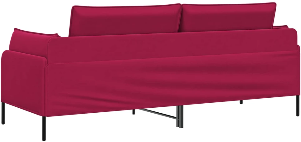 3-Vietis Sofa 3 vietos Vyno raudona 222 x 81 x 89 cm Aksomas