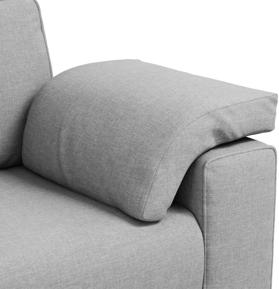 3-Vietis Sofa Debesų pilka 220 cm audinys