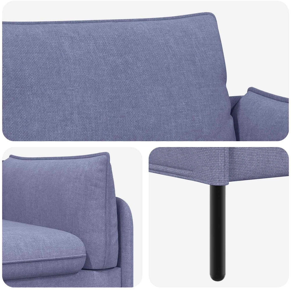 3-Vietis Sofa Džinsinės mėlynos 222 x 81 x 89 cm Audinys