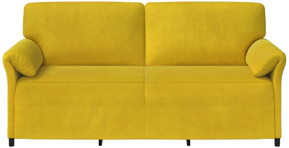 3-Vietis Sofa Geltona 198 x 83 x 95 cm Aksomas