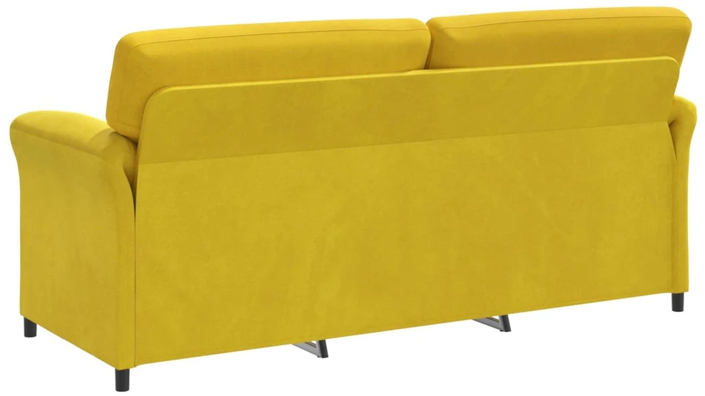 3-Vietis Sofa Geltona 198 x 83 x 95 cm Aksomas