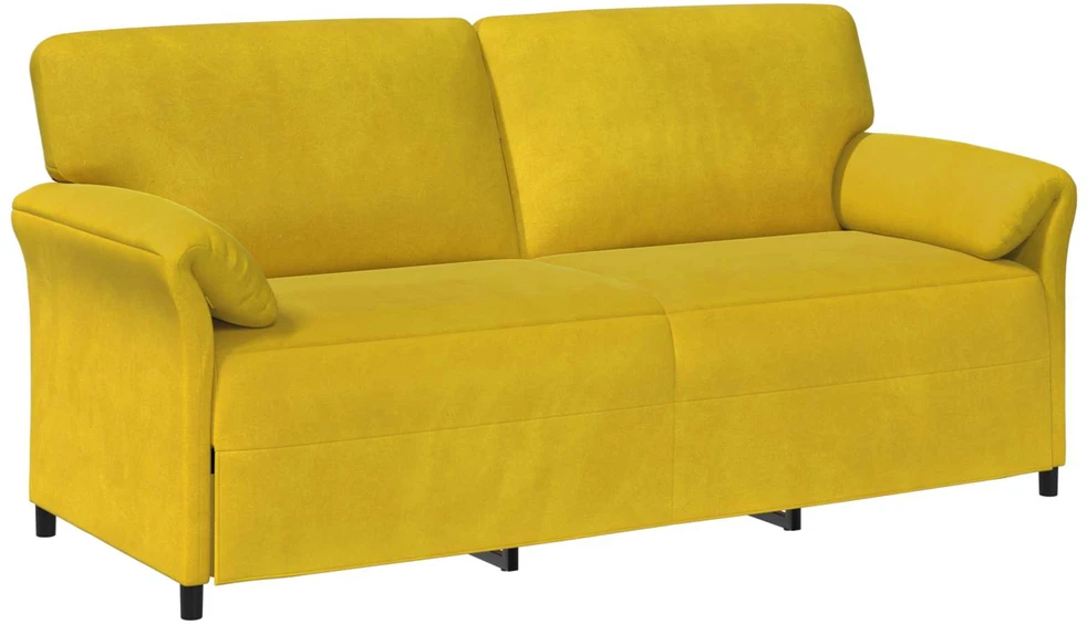 3-Vietis Sofa Geltona 198 x 83 x 95 cm Aksomas