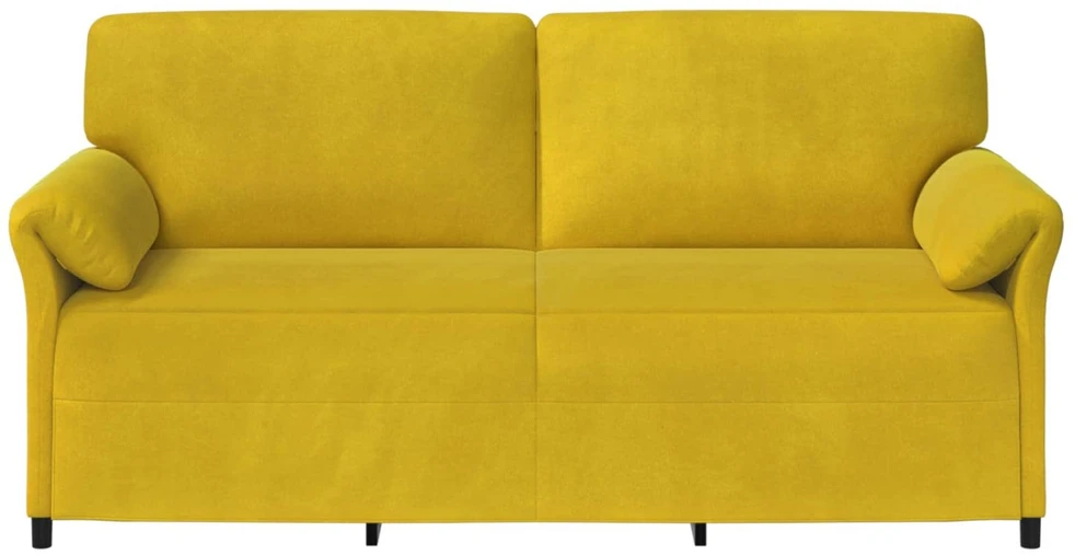 3-Vietis Sofa Geltona 198 x 83 x 95 cm Aksomas