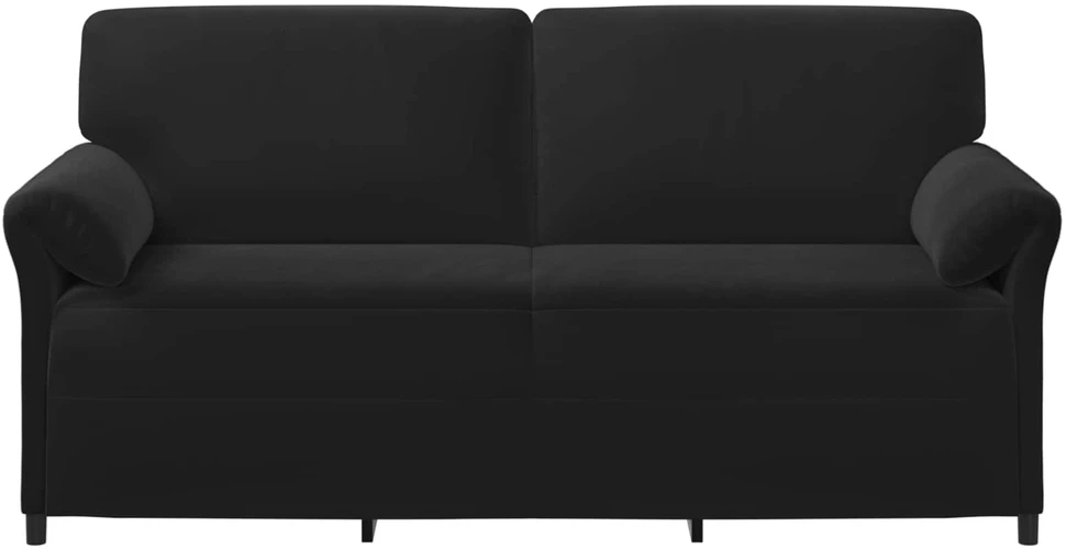 3-Vietis Sofa Juoda 198 x 83 x 95 cm Aksomas