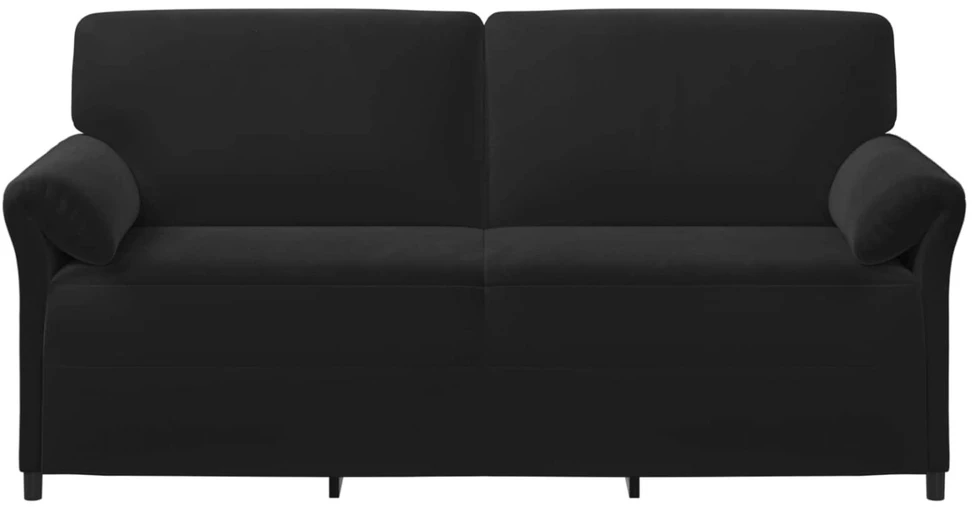3-Vietis Sofa Juoda 198 x 83 x 95 cm Aksomas