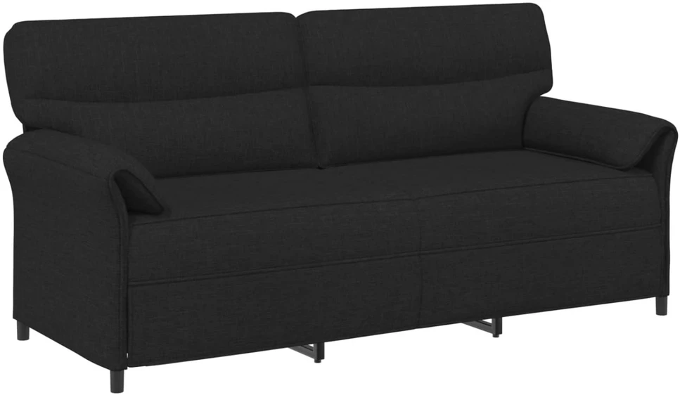 3-Vietis Sofa Juoda 198 x 83 x 95 cm Audinys