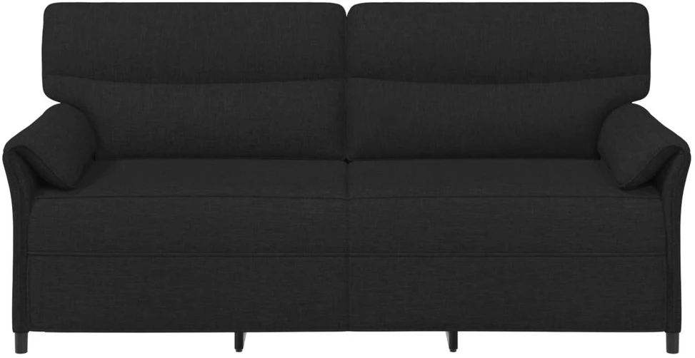 3-Vietis Sofa Juoda 198 x 83 x 95 cm Audinys