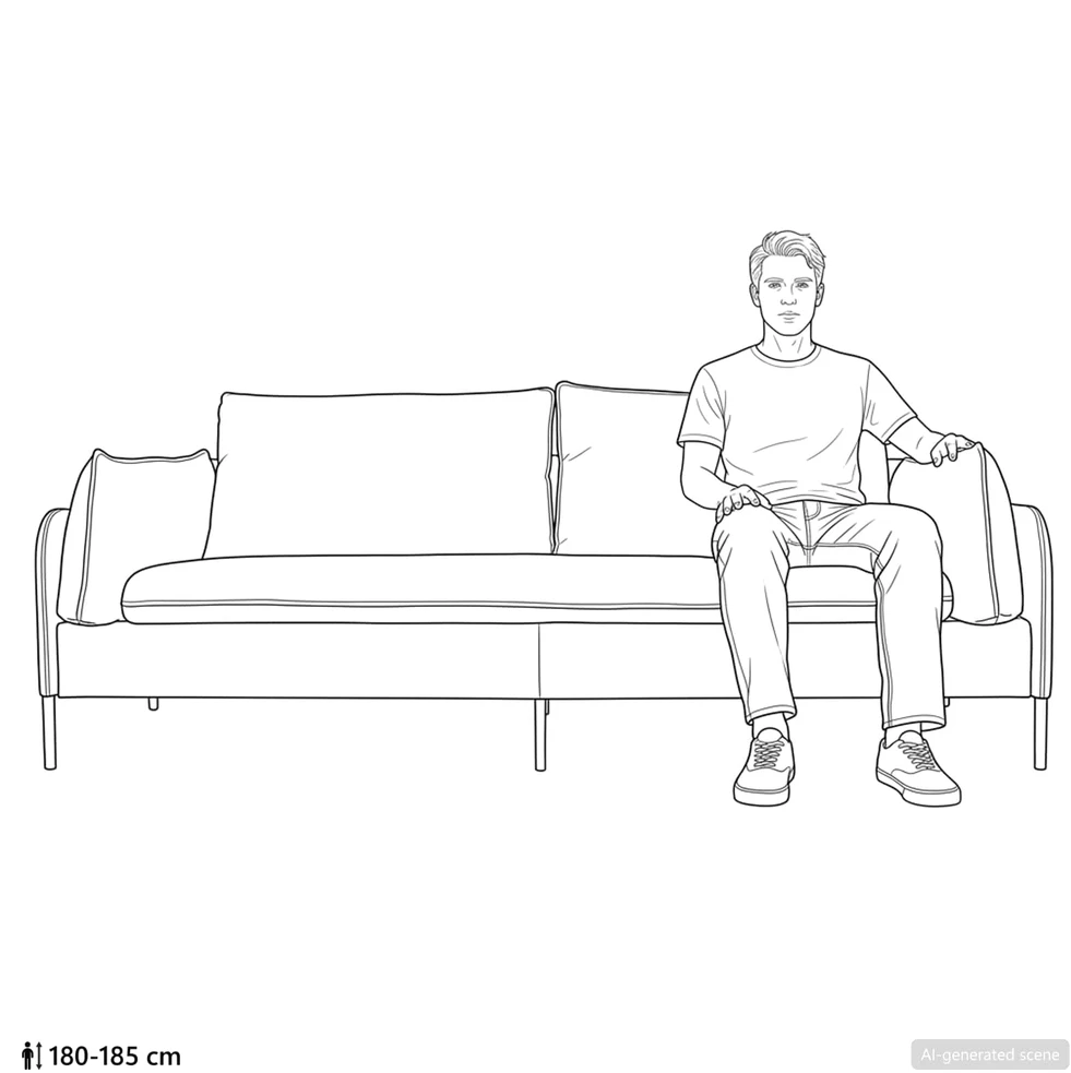 3-Vietis Sofa Juoda 222 x 81 x 89 cm Aksomas