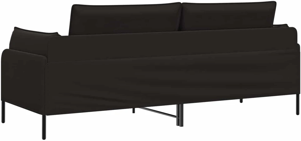 3-Vietis Sofa Juoda 222 x 81 x 89 cm Aksomas