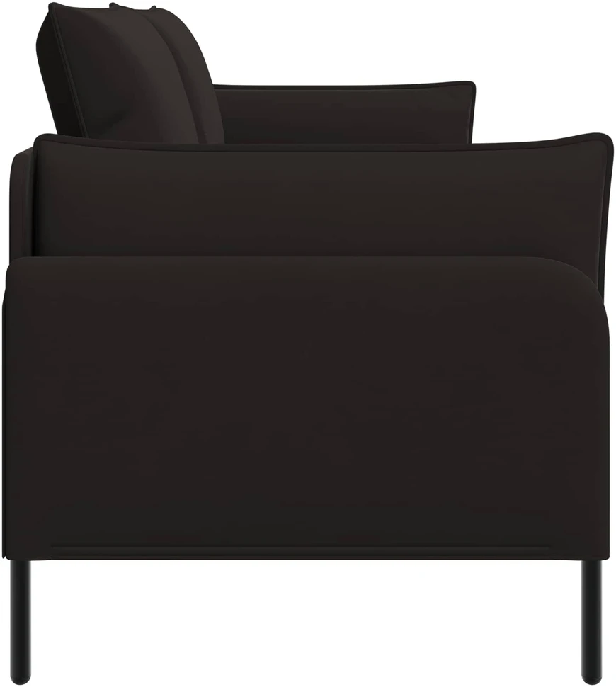 3-Vietis Sofa Juoda 222 x 81 x 89 cm Aksomas