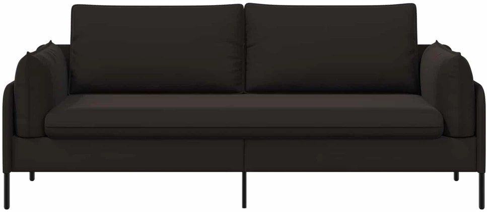 3-Vietis Sofa Juoda 222 x 81 x 89 cm Aksomas