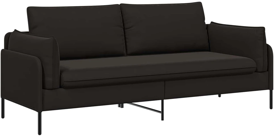 3-Vietis Sofa Juoda 222 x 81 x 89 cm Aksomas