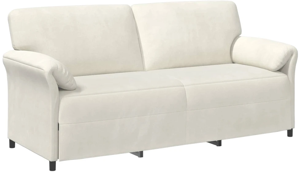 3-Vietis Sofa Kreminė 198 x 83 x 95 cm Aksomas