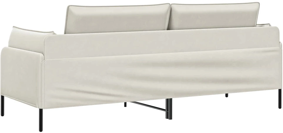 3-Vietis Sofa Kreminė 222 x 81 x 89 cm Aksomas