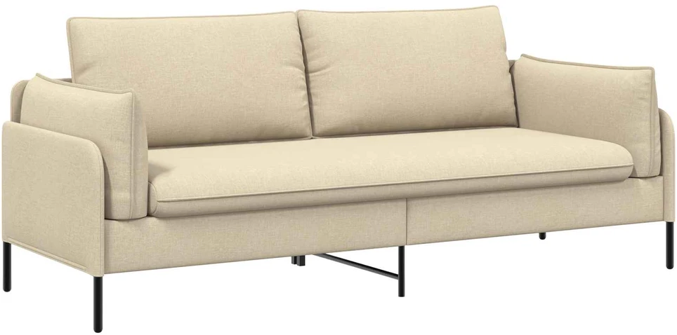3-Vietis Sofa Kreminė 222 x 81 x 89 cm Audinys