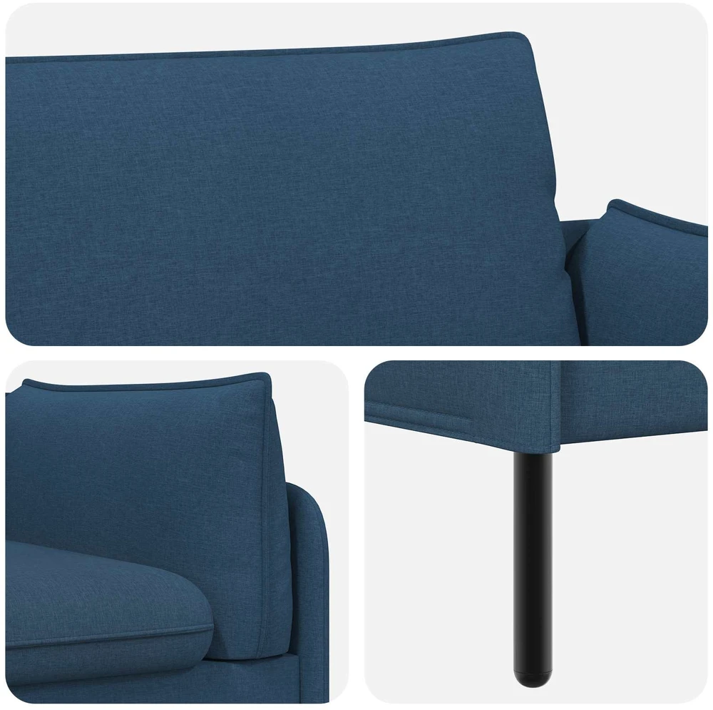 3-Vietis Sofa Mėlyna 222 x 81 x 89 cm Audinys