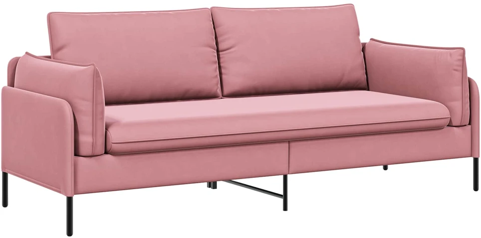 3-Vietis Sofa Rožinė 222 x 81 x 89 cm Aksomas