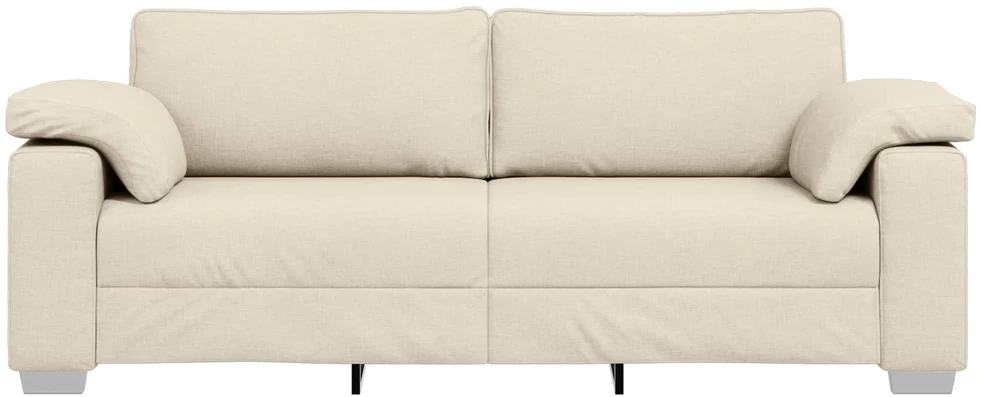 3-Vietis Sofa Smėlio 220 cm Lino mišinio audinys