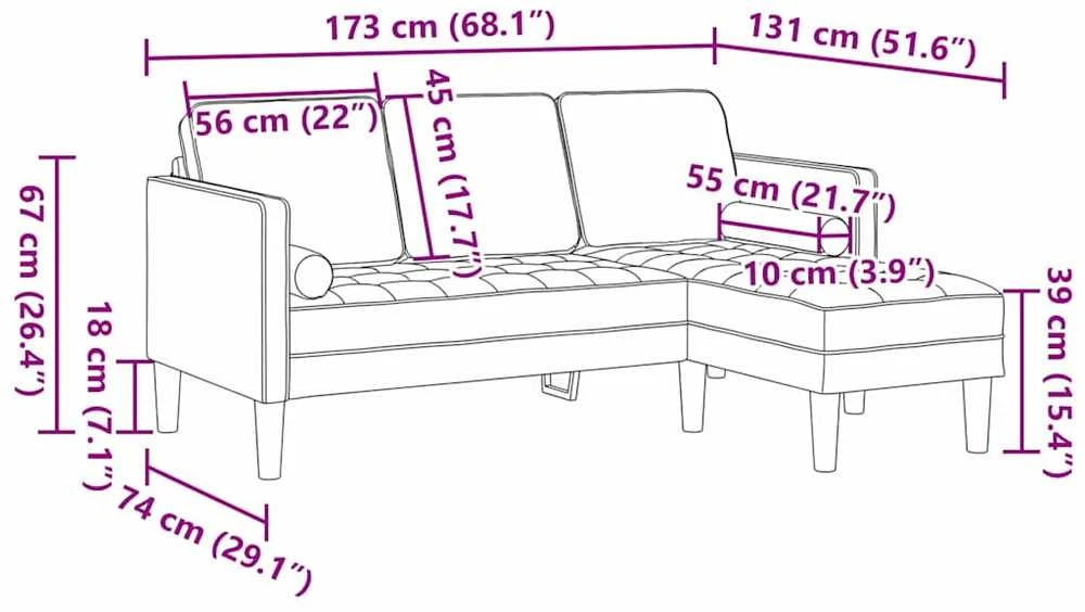 Sofa Sofos komplektas su pagalve Šviesiai žalia Poliesteris