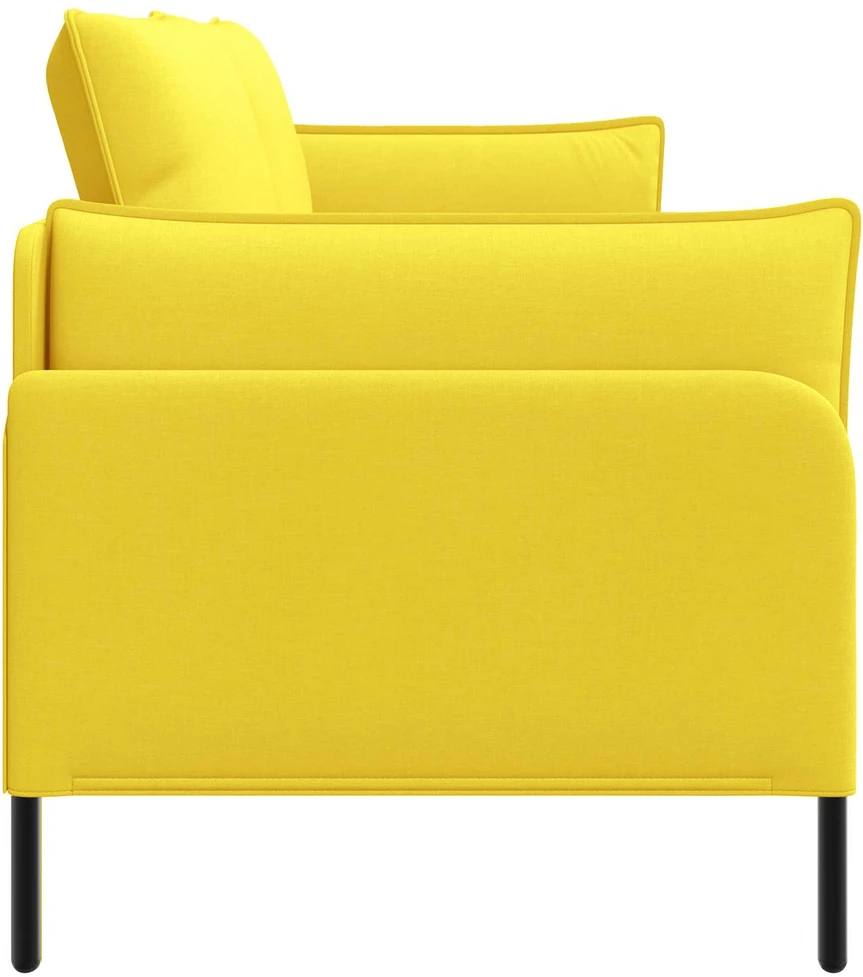 3-Vietis Sofa Šviesi geltona 222 x 81 x 89 cm Audinys