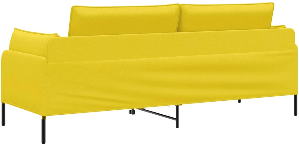 3-Vietis Sofa Šviesi geltona 222 x 81 x 89 cm Audinys