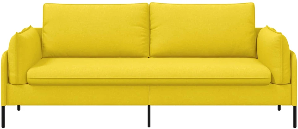 3-Vietis Sofa Šviesi geltona 222 x 81 x 89 cm Audinys